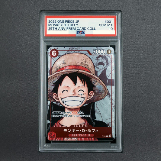 PSA 10 Monkey D. Luffy P-001 ONE PIECE 25th Anniversary Premium Card Japanese