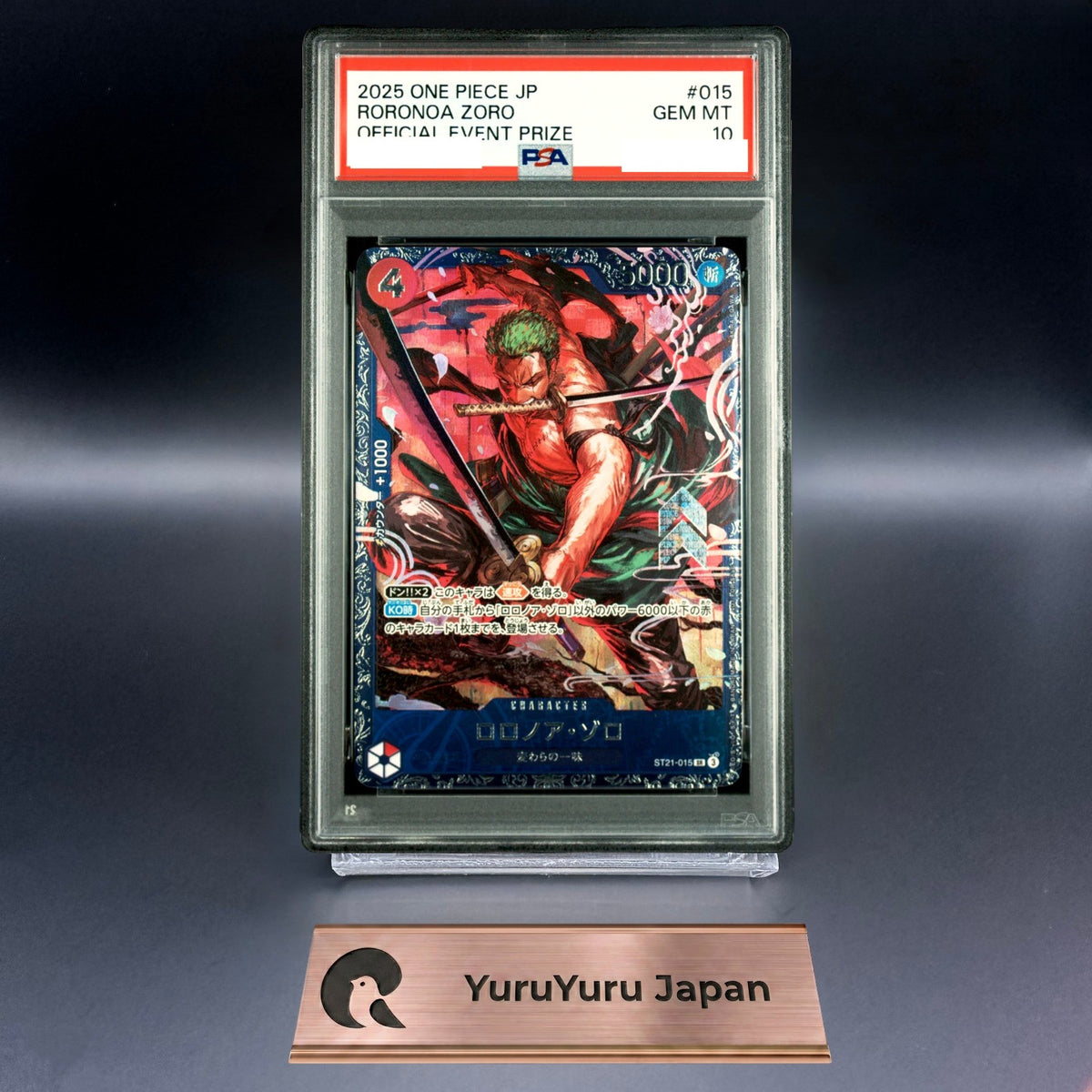 PSA 10 Zoro ST21-015 Flagship Battle 2025 Top 8 Prize One Piece Card Japanese