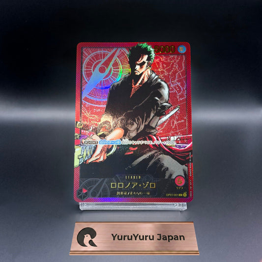 Roronoa Zoro L OP01-001 Gold Text LECAFIG PAR ONE PIECE Card Japanese NM