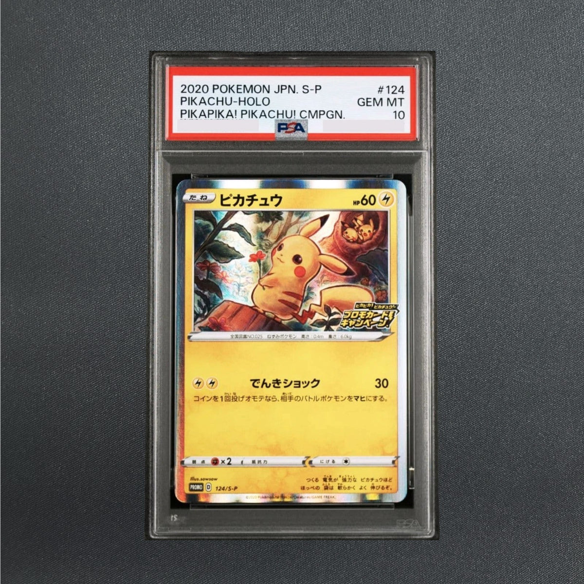 PSA 10 Pikachu 124/S-P Pikapika! Pikachu! Promo Campaign Pokemon Card Japanaese