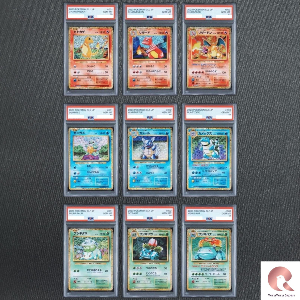 PSA 10 Charizard Venusaur Blastoise Holo Classic 3 Evolution Set Pokemon Card JP