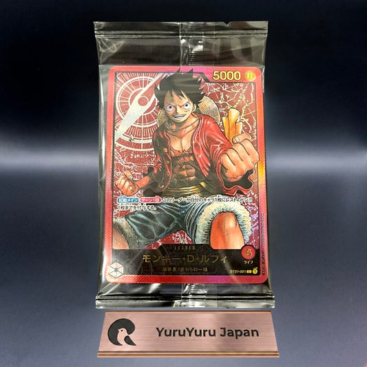 [Sealed] Monkey D. Luffy ST01-001 L Gold Text LECAFIG ONE PIECE Card Japanese