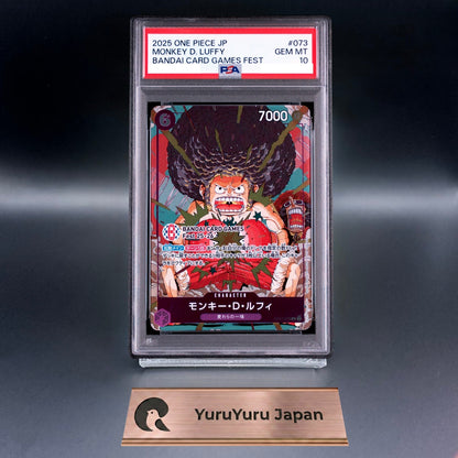 PSA 10 Monkey D. Luffy OP07-073 Promo ONE PIECE Bandai Card Games Fest 2025