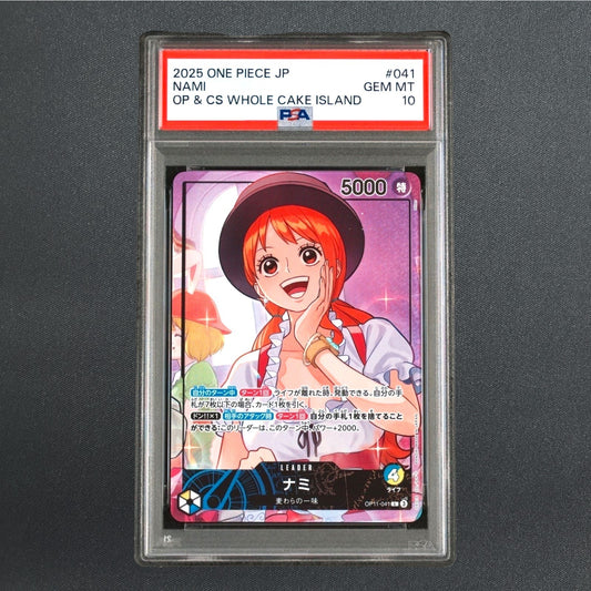 PSA 10 Nami OP11-041 Official Playmat Whole Cake Island Arc Promo Card Japanese