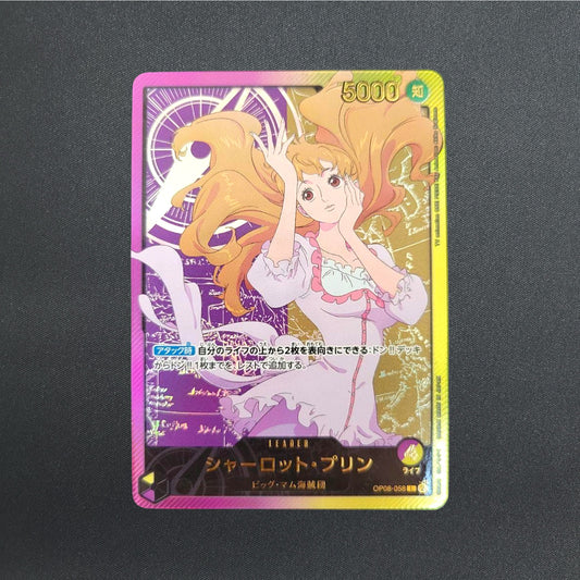 One Piece Card Charlotte Pudding L Gold Text OP08-058 Anime 25th Collection JP