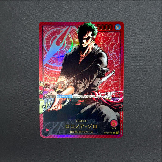 Roronoa Zoro L OP01-001 Gold Text LECAFIG PAR ONE PIECE Card Japanese NM