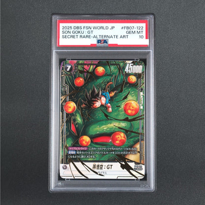 PSA 10 Son Goku GT FB07-122 Secret Rare Fusion World Shenron Dragon Ball Card