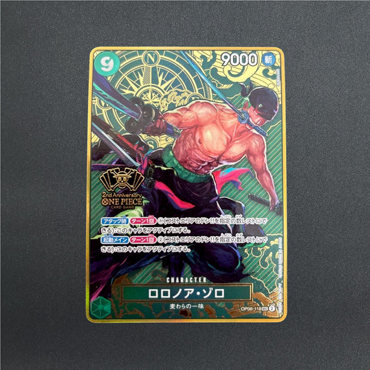One Piece Card Japanese Roronoa Zoro SEC Alt Art 2nd Anniversary Set OP06-118 NM